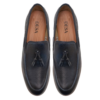 Lacivert Bazyli Erkek Deri Loafer