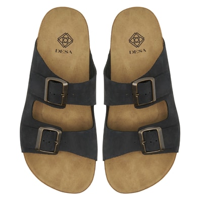 Lacivert Brian Erkek Deri Terlik