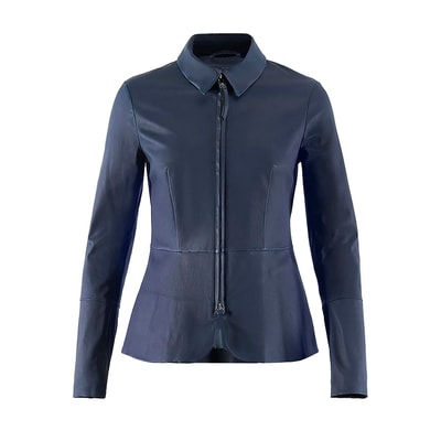 Lacivert Kadın Deri Ceket