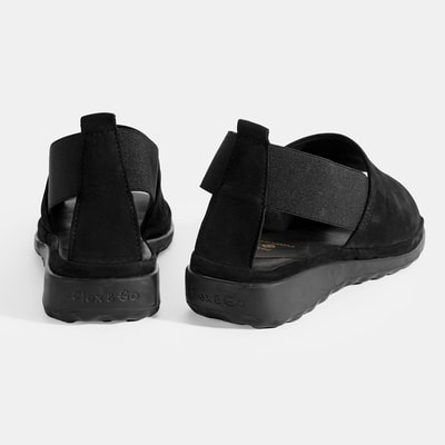 Laney Siyah Kadın Nubuk DesaComfort Deri Sandalet