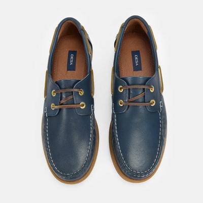 Leminna Lacivert Erkek Deri Tekne Günlük Ayakkabı