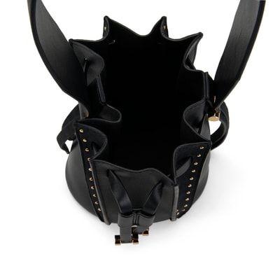 Lesi Siyah Kadın Deri Omuz Çantası