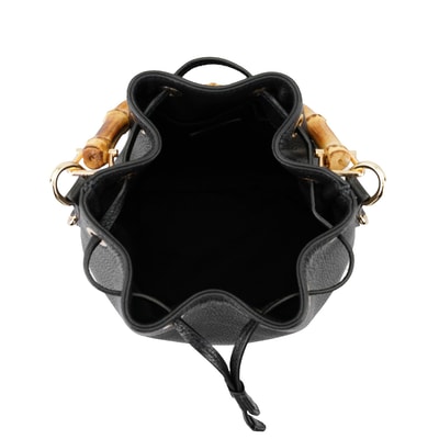 Lexy Siyah Kadın Bambu Askılı Deri Omuz Çantası