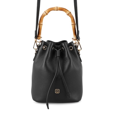 Lexy Siyah Kadın Bambu Askılı Deri Omuz Çantası