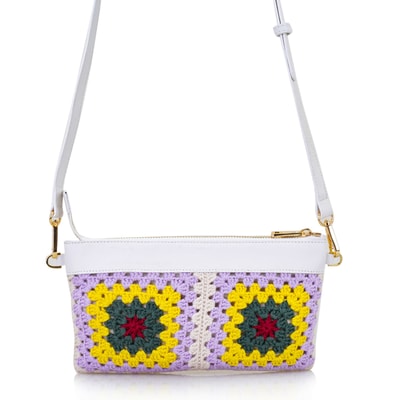 Lila Kadın Örgülü Omuz Çantası