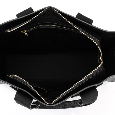 Lilie Siyah Kadın Desa Logo Askılı Deri Alışveriş Çantası