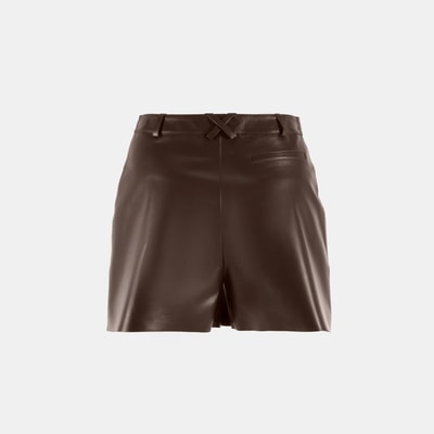 Limited Edition Kadın Kahve Deri Şort