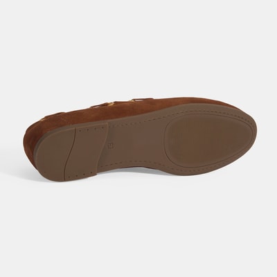 Limited Edition Kadın Taba Bağcık Detaylı Süet Loafer