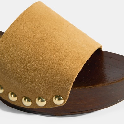 Limited Edition Kadın Taba Süet Topuklu Terlik