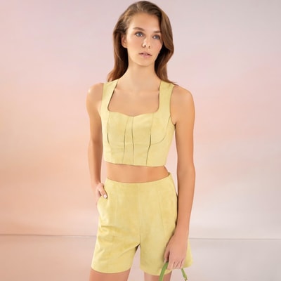 Lissandra Yeşil Kadın Deri Büstiyer