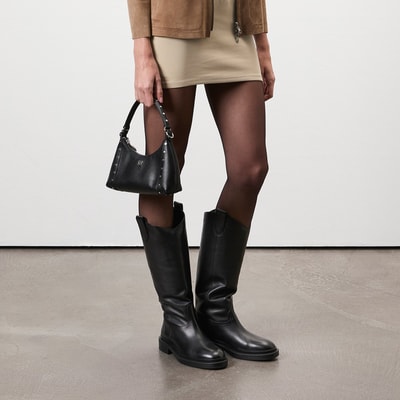 Loar Siyah Kadın Deri Çizme