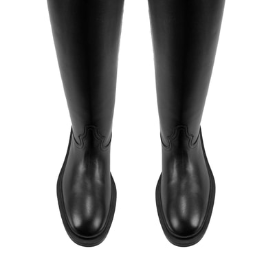 Loar Siyah Kadın Deri Çizme