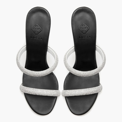 Loui Siyah Kadın Taşlı Abiye Terlik