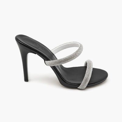 Loui Siyah Kadın Taşlı Abiye Terlik