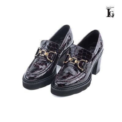 Luca Grossi Bice Siyah Kadın Toka Detaylı Topuklu Loafer