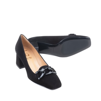 Luca Grossi Diana Siyah Kadın Toka Aksesuarlı Topuklu Ayakkabı