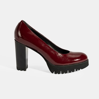 Luca Grossi Kadın Bordo Platform Topuklu Rugan Ayakkabı