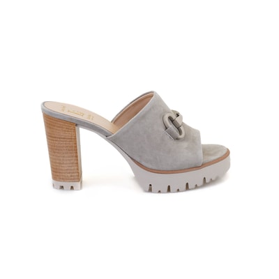 Luca Grossi Kadın Gri Topuklu Terlik