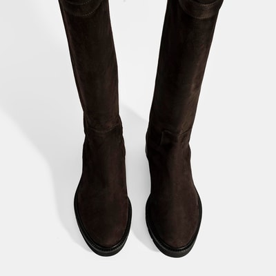 Luca Grossi Kadın Kahve Metal Kilit Detaylı Süet Çizme