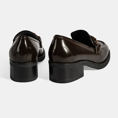 Luca Grossi Kadın Kahve Toka Detaylı Deri Loafer