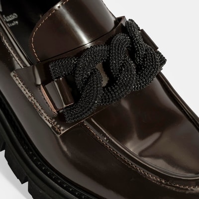 Luca Grossi Kadın Kahve Toka Detaylı Deri Loafer