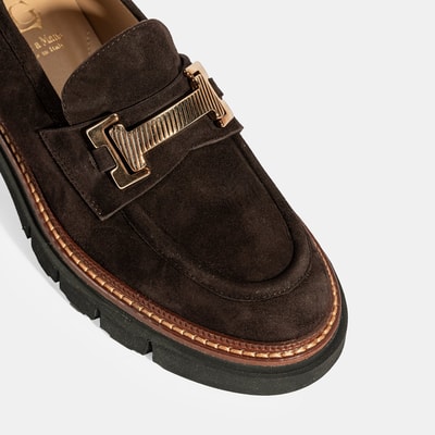 Luca Grossi Kadın Kahve Toka Detaylı Süet Loafer