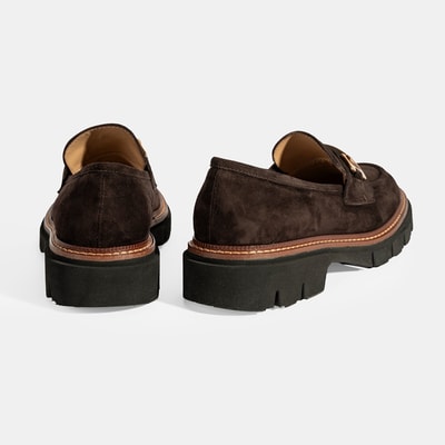 Luca Grossi Kadın Kahve Toka Detaylı Süet Loafer