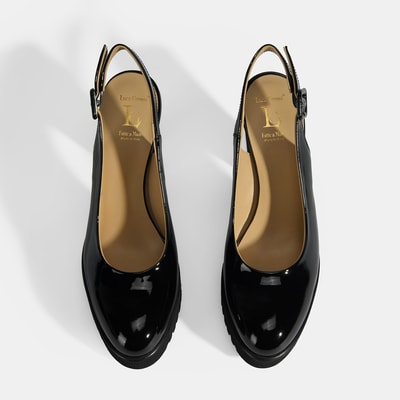 Luca Grossi Kadın Siyah Ayarlanabilir Tokalı Rugan Platform Topuklu Ayakkabı