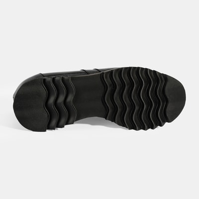 Luca Grossi Kadın Siyah Bağcıklı Rugan Spor Ayakkabı