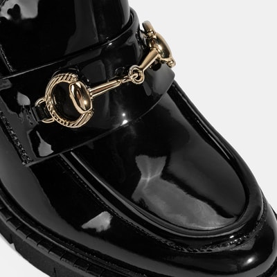 Luca Grossi Kadın Siyah Toka Detaylı Topuklu Rugan Loafer