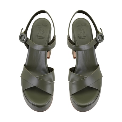 Luca Grossi Kadın Yeşil Platform Topuklu Sandalet