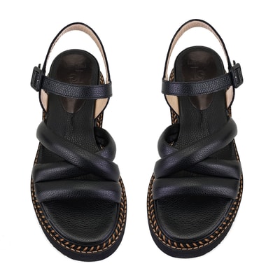 Luca Grossi Rachele Siyah Kadın Ayarlanabilir Tokalı Sandalet