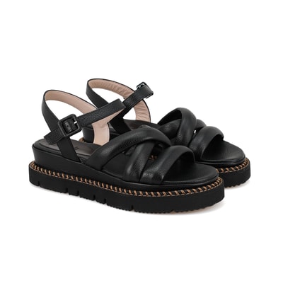 Luca Grossi Rachele Siyah Kadın Ayarlanabilir Tokalı Sandalet