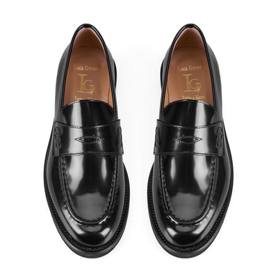 Luca Grossi Siyah Kadın Deri Loafer