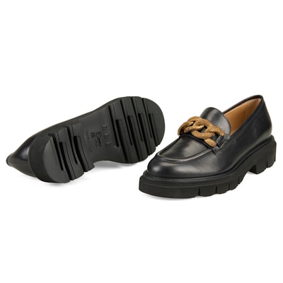 Luca Grossi Siyah Kadın Toka Detaylı Loafer