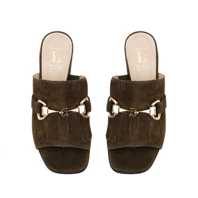 Luca Grossi Yeşil Toka Aksesuarlı Topuklu Terlik