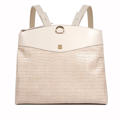 Luna Bej Kadın Kroko Baskılı Sırt Çantası