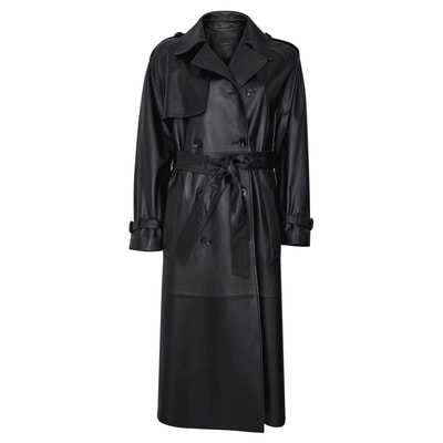 Lydia Siyah Kadın Deri Pardösü