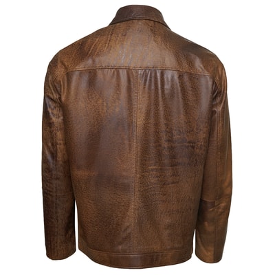 Manno Erkek Gömlek Yakalı Deri Ceket