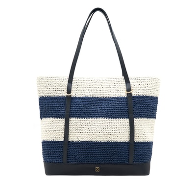 Manny Lacivert Kadın Hasır Omuz Çantası 