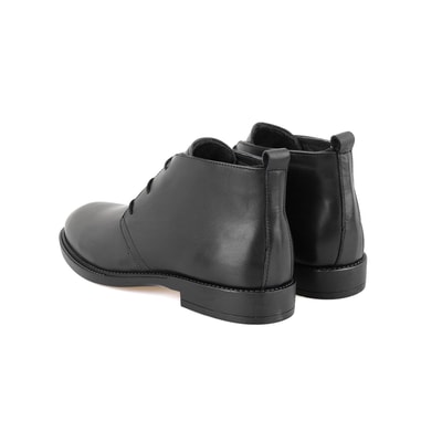 Marc Siyah Erkek Bağcıklı Deri Bot