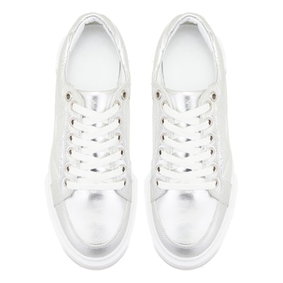 Marcala Gümüş Kadın Kapitone Deri Spor Ayakkabı