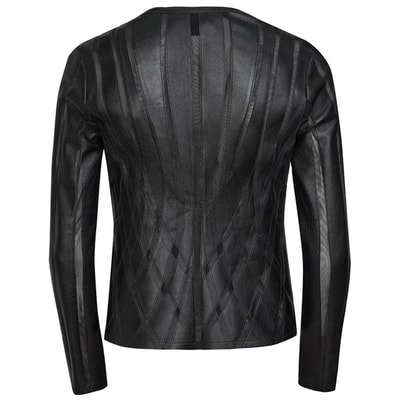 Marita Kadın Dairesel Panelli Deri Ceket