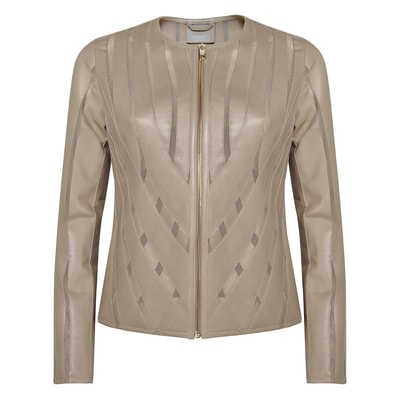 Marita Kadın Dairesel Panelli Deri Ceket