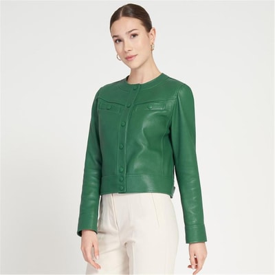 Marry Yeşil Kadın Deri Ceket