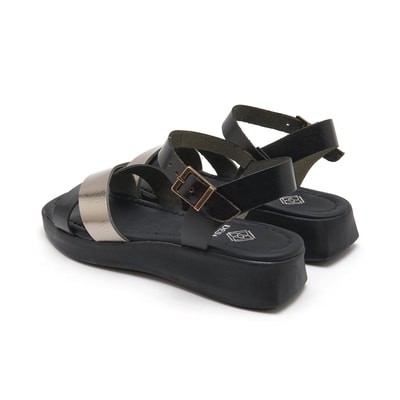 Marty Siyah Kadın Deri Sandalet