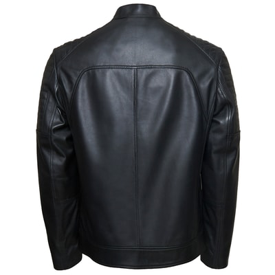 Mattia Siyah Erkek Deri Mont