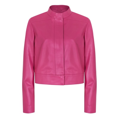 Maura Pembe Kadın Deri Ceket
