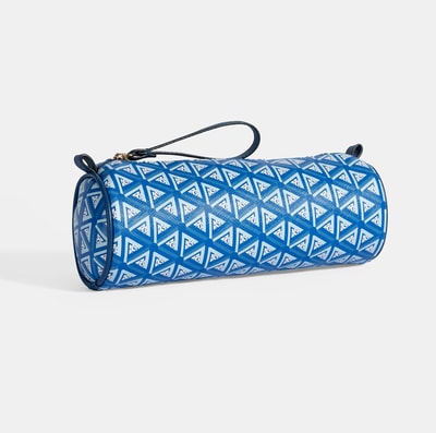 Mavi Monogram Desenli Kalemlik/Tıraş/Makyaj Çantası