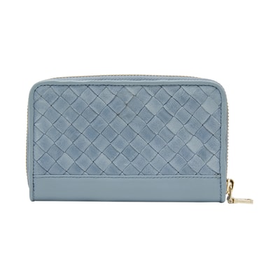 Mavi Örgü Deri Kadın Cüzdan